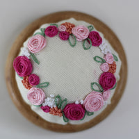 Pin Cushion, Floral Pattern Hand Embroidery