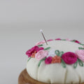 Pin Cushion, Floral Pattern Hand Embroidery