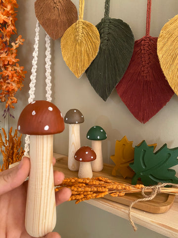 Modern Wooden Autumn Mushrooms