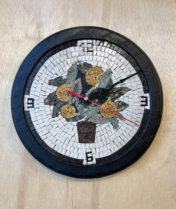 Lemon Tree Mosaic Clock