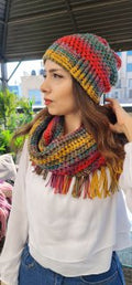 Distinctive Hand-Made Crochet Scarf With Hat