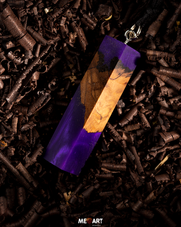 Elegant Wooden Epoxy Purple Necklace