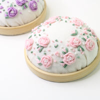 Pin Cushion, Floral Pattern Hand Embroidery