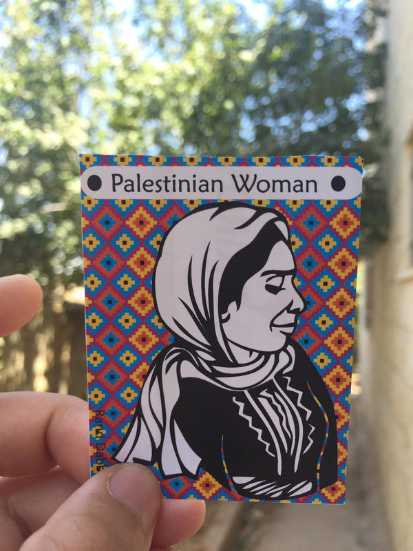 Colorful Sticker for Palestinian Woman