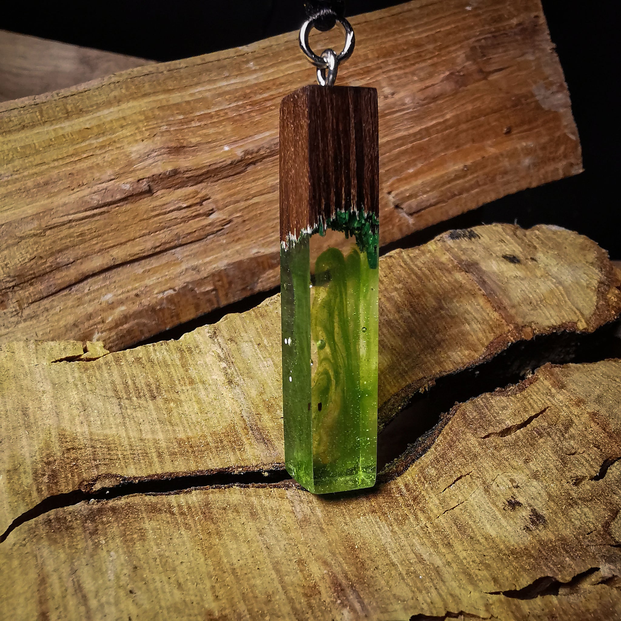 Wood sale epoxy pendant