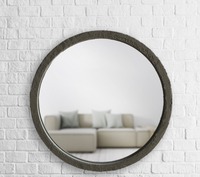 Circular Mirror With A Frame Of Concrete