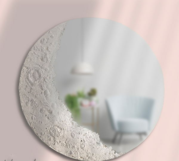 Circular Mirror With A Moon Phase