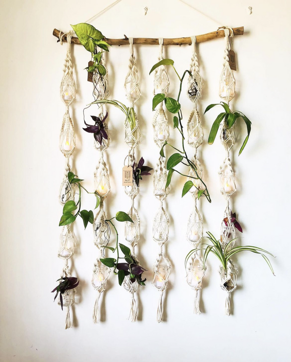 macrame multi plant hanger Multiple Macrame Plant or Candles Hanger