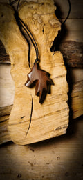 Elegant Wooden Wolf Pendant Necklace