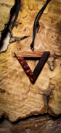 Elegant Wooden Epoxy Triangle Pendant Necklace