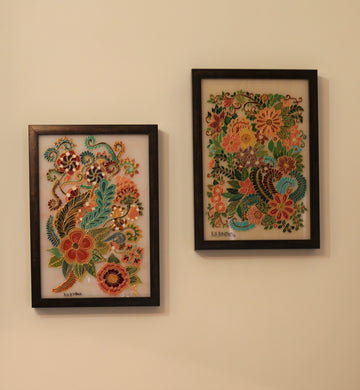 Colorful Frame with Flower Patterns