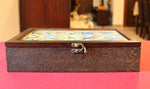 Fabulous Wood Box with Colorful Glass Painting