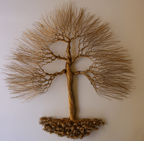 Unique Handcrafted Housewarming Gold Wire Tree Sculpture