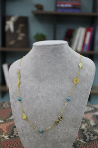 Silver Gold-plated Necklace with multi little charms