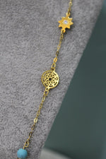 Silver Gold-plated Necklace with multi little charms