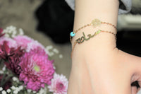 Silver gold-plated bracelet with personalized charm