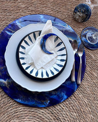 Unique Set of Resin Plate mat, Coasters And Napkin Rings