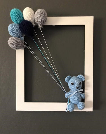 Bear Wall Hanging Frame, Crochet Nursery Decor Pattern