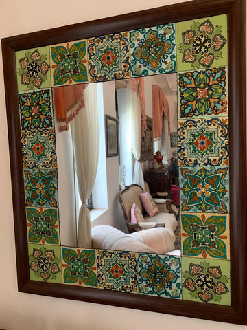 Colorful Natural Patterns Frame With A  Mirror