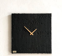 Square Black Concrete Wall Clock