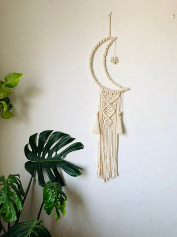 Crescent Moon Macrame Tapestry Dream Unique