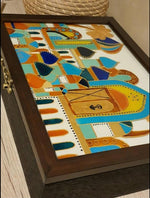 Fabulous Wood Box with Glass Painting