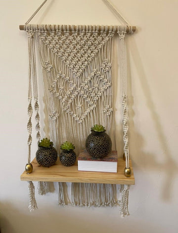 Vintage Style Macrame Shelf