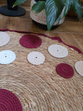 Customized Straw Rounded Rug with Crochet Decoration