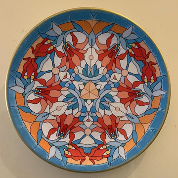 Fancy Colorful Decoupage Wall Plate Decor