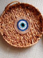 A Beautiful Colorful Straw Trays with Crochet, Ropes, Sheeps Theme