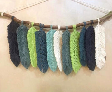 Macrame feather wall hanging