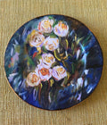 Fancy Colorful Wall Decoupage Plate Decor with Flowers