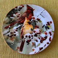 Fancy Colorful Wall Decoupage Plate Decor with Birds