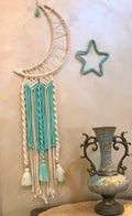 Crescent Moon  And Star Macrame Tapestry Dream Unique