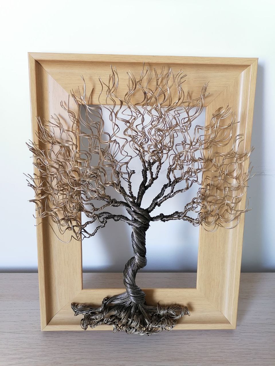 Sodalite tree. Wire coffee table tree art. desk accessory. sculpture. Bookcase art. Woodland gift order