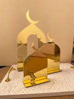 Mirror Gold Acrylic Moon Stand