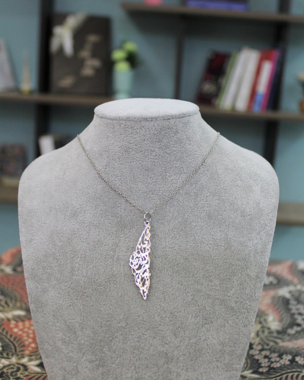 Silver Necklace with Palestine Map pendant