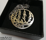 Personalized necklace with personalized family names in tree of life pendant
